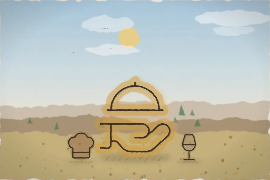 Masă festivă pregătită în grădină (ilustrație)