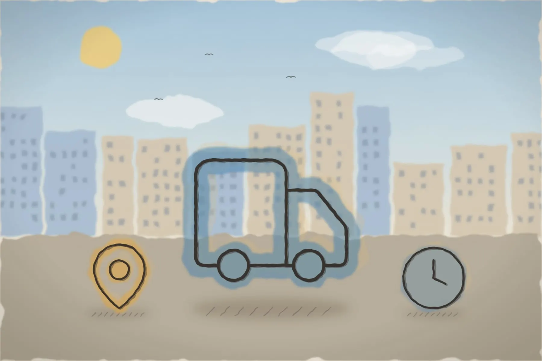 Livrare cu mașina frigorifică pe litoral (ilustrație)